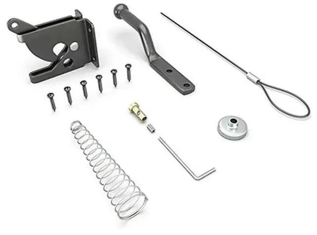Main image of 1PCS Door Latch With Spring Puller, Fence Door Lock, Fence Lock Small Lock With Rope, Suitable For Fence Gates Durable