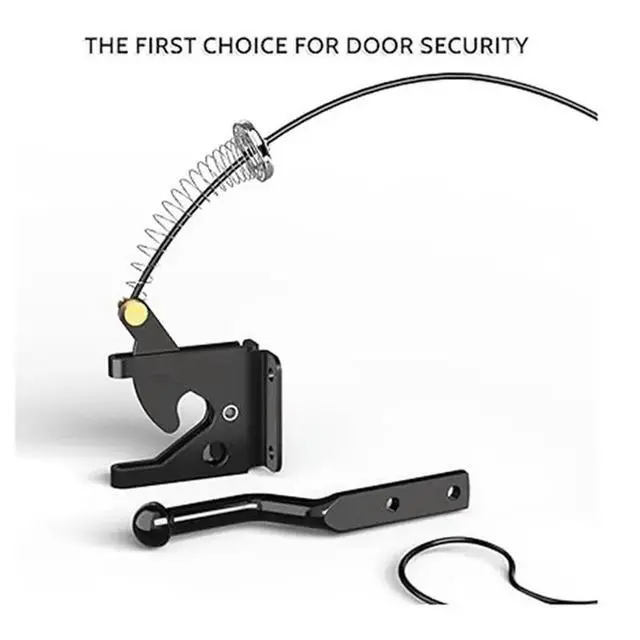 Alt view image 3 of 3 - 1PCS Door Latch With Spring Puller, Fence Door Lock, Fence Lock Small Lock With Rope, Suitable For Fence Gates Durable
