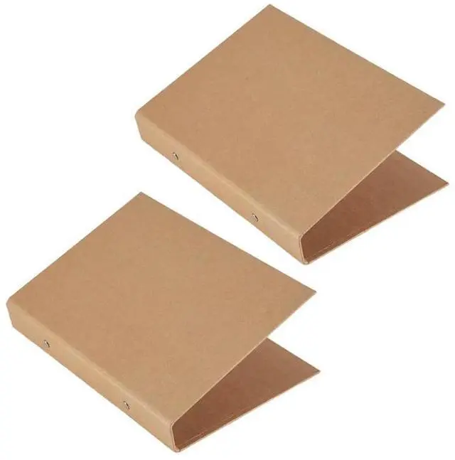 Alt view image 2 of 3 - 2Pcs A5 Kraft Paper Binder Tray A5 Kraft Paper Folders With 2 Rings To Add Loose Sheets