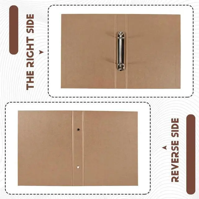 Alt view image 3 of 3 - 2Pcs A5 Kraft Paper Binder Tray A5 Kraft Paper Folders With 2 Rings To Add Loose Sheets