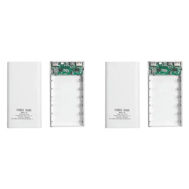 Alt view image 3 of 3 - 2X Power Bank Box 5V 2.1A LCD Display 20000Mah Power Board For 6XDIY Powerbank Case(White)