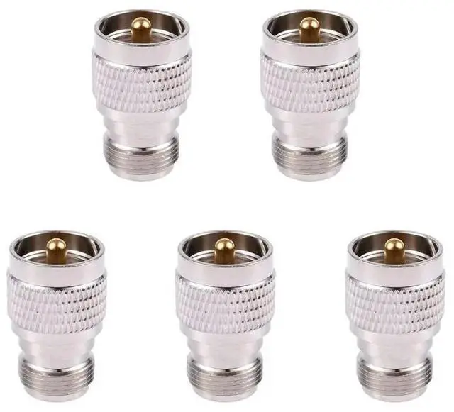 Main image of 5X UHF Male PL259 To N Female M/F Straight Coax RF Adapter