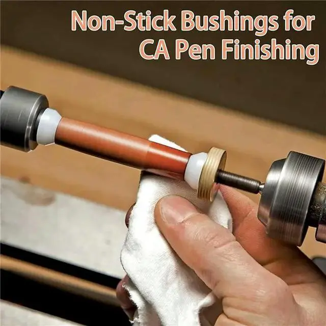 Alt view image 2 of 3 - 40Pack Pen Bushings,White Non-Stick Pen Bushing For CA Finishing Pen Turning(0.43Inch/11Mm Height,0.55Nch/14Mm Diameter)