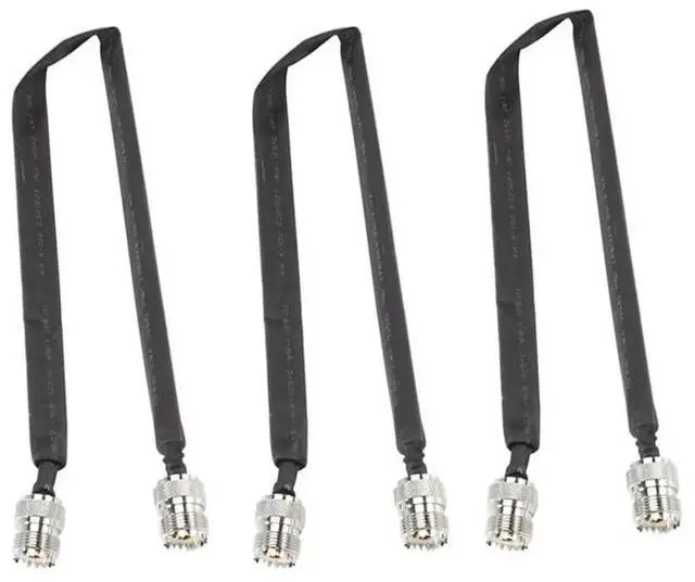 Main image of 3X Door/Window Pass Through Flat RF Coaxial Cable SO239 UHF Female To UHF Female 50 Ohm RF Coax Pigtail Extension Cord