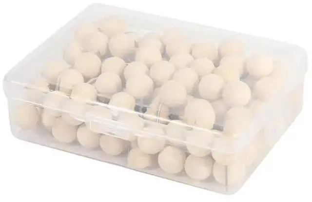 Alt view image 2 of 3 - 390Pcs Round Wood Decorative Push Pins, Wood Head And Steel Needle Point Thumb Tacks For Photos, Maps And Cork Boards