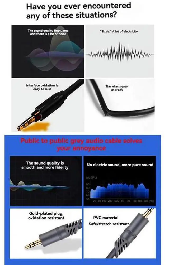 Main image of 3.5Mm Aux Cable Male To Male 3.5Mm Audio Cable Jack For Oneplus Headphones Speaker Cable Car Aux Cord,