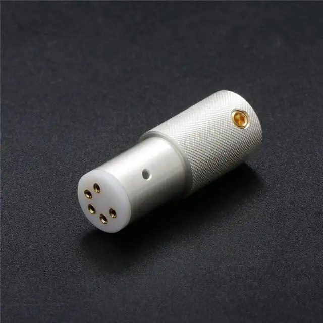 Main image of 1PCS DS02 24K Gold Plated Copper Insulator 5Pin DIN Connector LP Turntable Recorder Vinyl Female Plug Jack