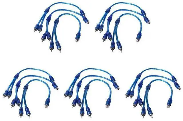 Main image of 15 Pcs Audio Connection For 1 RCA Female To 2 RCA Male Adapter Splitter Cable