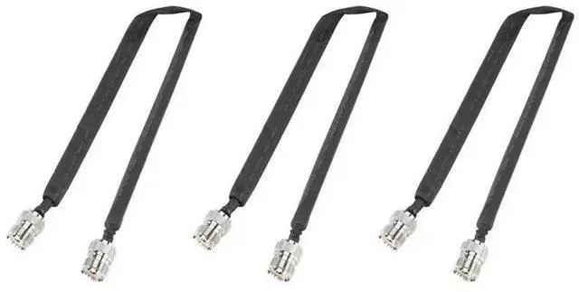 Main image of 3X Window Pass Through Flat RF Coaxial Cable SO239 UHF Female To UHF Female 50 Ohm RF Coax Pigtail Extension Cord 20Cm