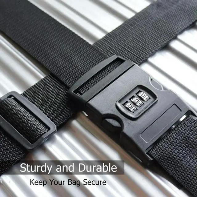 Alt view image 3 of 3 - 4Pcs Luggage Buckle Strap Password Lock Packing Belt Luggage Strap Travel Belt