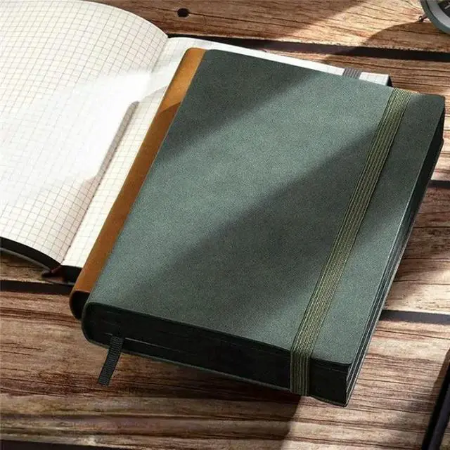 Alt view image 3 of 3 - A5 Thick Diary Notebook 320 Pages Leather Notebook Student Stationery Office Supplies For Writing And Recording