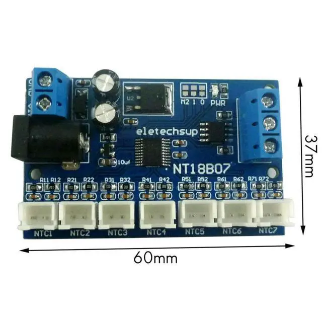 Alt view image 2 of 3 - 2X 7 Channel RS485 NTC Temperature Sensor Measurement MODBUS RTU Paperless Recorder PLC NT18B07