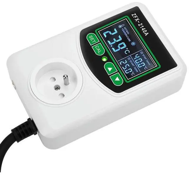 Alt view image 2 of 3 - ZFX-2140A High-Power LCD Digital Display Temperature Controller Socket Thermostat Sensor Probe EU Plug