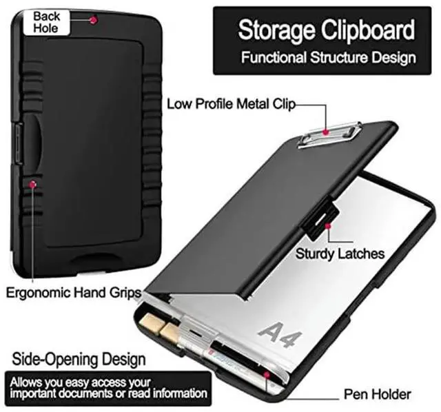 Alt view image 3 of 3 - 2Pack Clipboard With A4 Size High Capacity Heavy Duty Office Clipboard Folder With l Clip