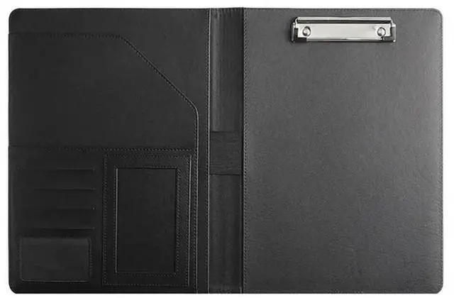 Alt view image 2 of 3 - Resume Portfolio Folder With A4 Size Clipboard Black Leather Padfolio For Men Women Business Portfolio Organizer