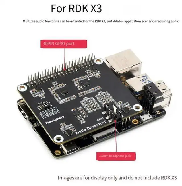 Alt view image 2 of 3 - For RDK X3 Sunrise X3 Pie Special Support Playback And Recording, Onboard Earphone Jack Audio Driver Board Module
