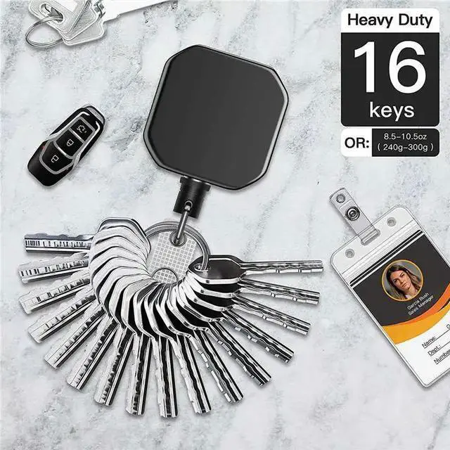 Alt view image 2 of 3 - 10X Heavy Duty l Retractable Carabiner Keychain Belt Badge Reels Clip 28.3Inch Reinforced Steel Wire Cord