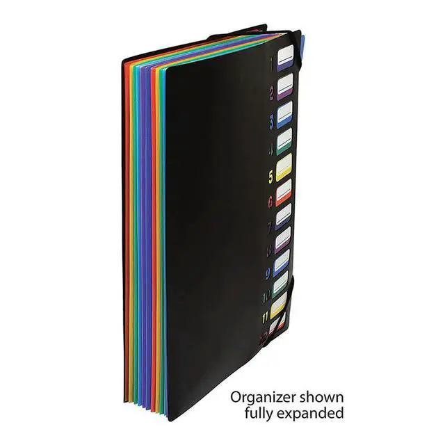 Alt view image 2 of 3 - 24 Clear Pocket Expanding File Folder 12 Colored Tabs,Holds 300 Sheets, File Organizer,Numbered Index On Cover 2PC