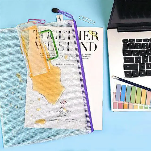 Alt view image 3 of 3 - 30 PCS Mesh Zipper Pouch Waterproof Zipper Bags For Organizing School Supplies, Office Appliances