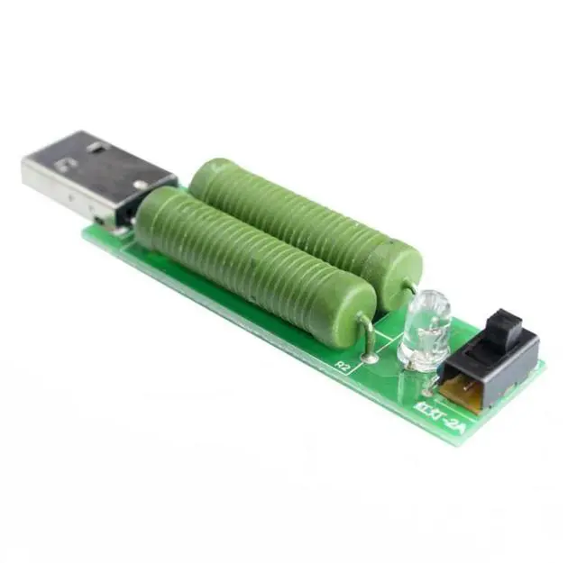 Alt view image 5 of 6 - 1PCS USB mini discharge load resistor 2A/1A With switch 1A Green led, 2A Red led