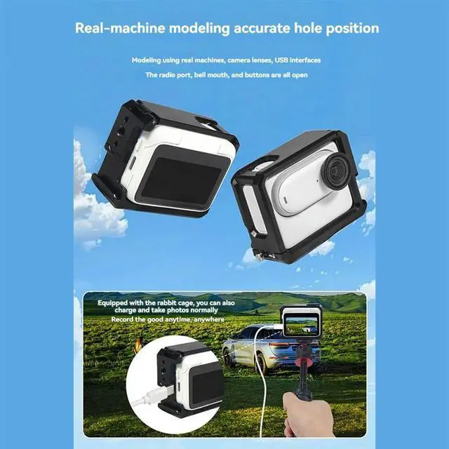 Alt view image 2 of 3 - For GO3 / GO 3S Ultra Light l Cage Frame Case Protective Shell Protector Accessories Dual Cold Shoes