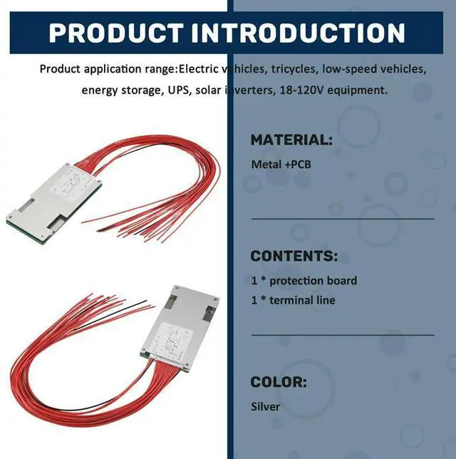 Alt view image 3 of 3 - 17S 60V 45A Li- Lipolymer Protection Board UPS Energy Inverter BMS PCB Board With Balance