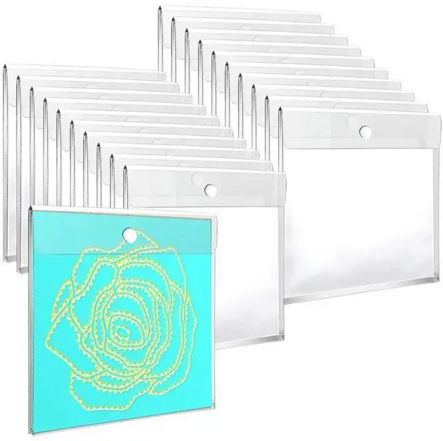 Main image of 20Pc 12.6Inch X 12.6Inch Scrapbook Paper Organizer With 0.8 Inch Expansion, Reusable Plastic Envelopes Pockets