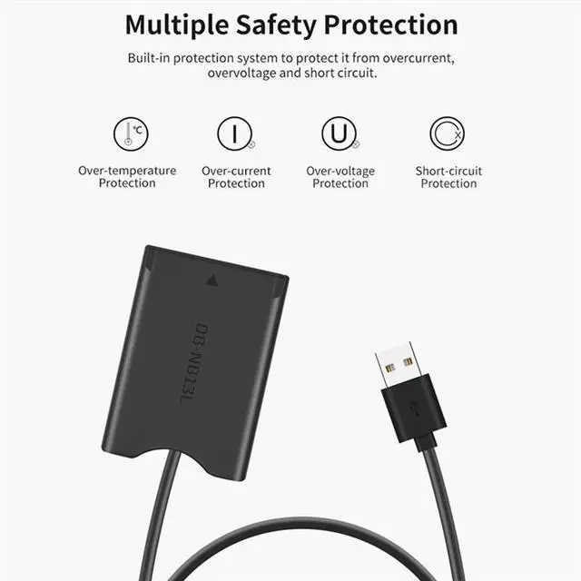 Alt view image 2 of 3 - 3X NB-13L Dummy With USB-A Power Adapter DC Coupler For G7X2 G7X3 G5X2 G9X2 G1X3 G5X G9X SX620 SX720 SX730