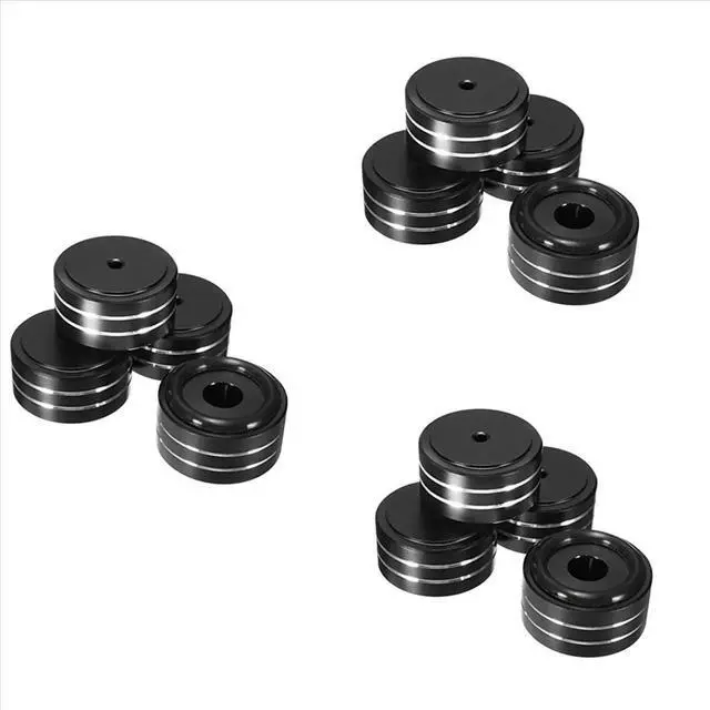 Alt view image 2 of 3 - 12Pcs 40X20mm Aluminum HIFI AMP Speaker Isolation Stand Turntable DAC Feet Pad (Black)