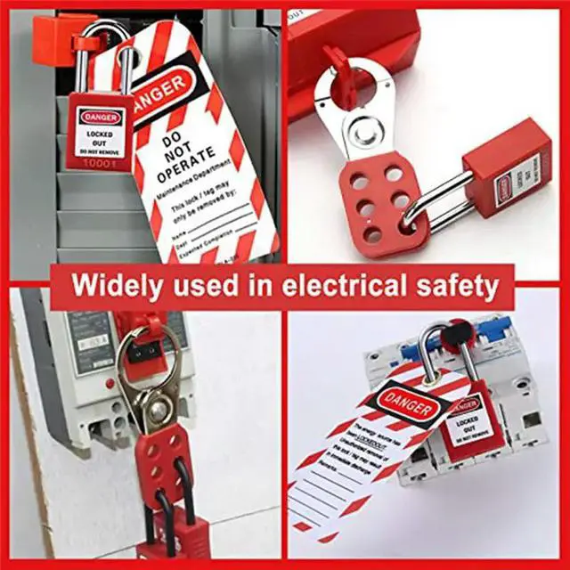 Alt view image 2 of 3 - 1 Pair Electrical Lockout Tagout Kit Red For Great Addition To Machinery, Electrical Equipment, Industrial Work, And More.