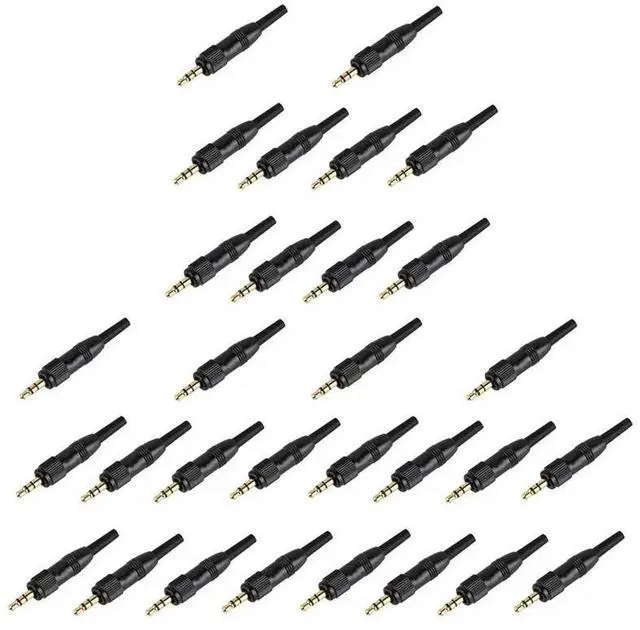 Main image of 30Pcs 3.5Mm Stereo Screw Locking Audio Lock Connector For Sennheiser For Nady Audio2000s Mic Spare Plug Adapter