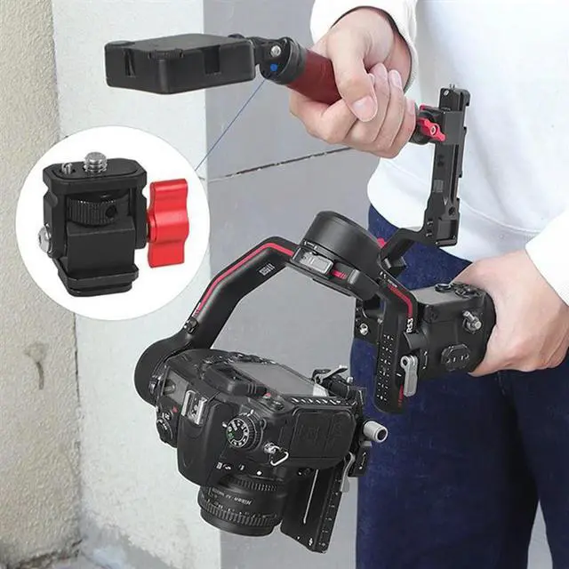 Alt view image 2 of 3 - For Handheld Stabilizer Expansion Gimbal Bracket Multi-Functional Folding Dual-Use Rosewood Lifting Pot Handle