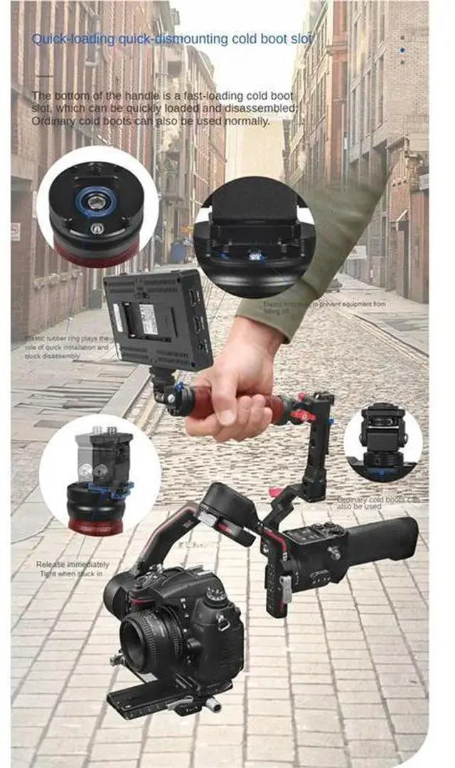 Main image of For Handheld Stabilizer Expansion Gimbal Bracket Multi-Functional Folding Dual-Use Rosewood Lifting Pot Handle