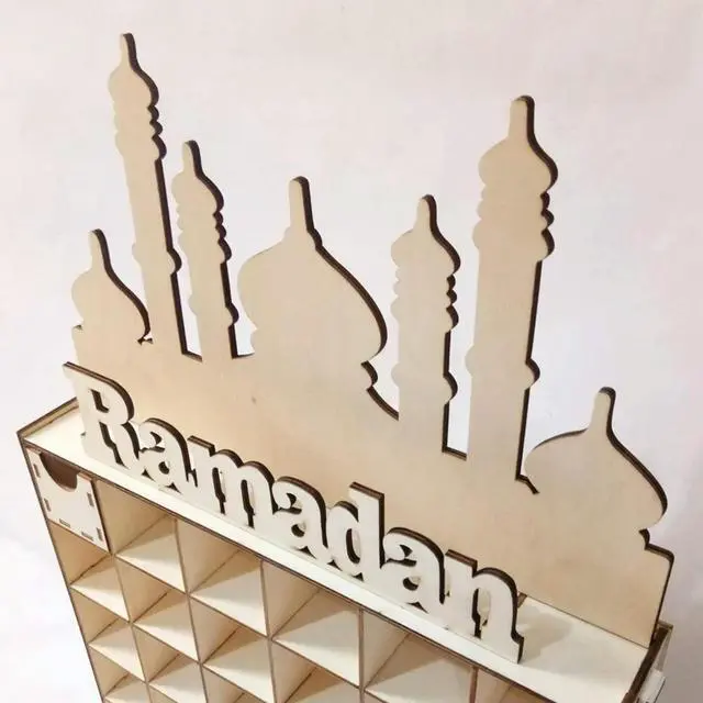 Alt view image 2 of 3 - 2X Wooden Eid Ramadan Mubarak Advent Calendar Muslim Islamic Eid Decorationss Ornament Party Supplies