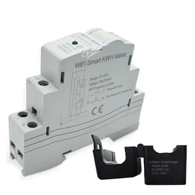 Alt view image 3 of 3 - 2X Tuya Single Phase ligen Energy Meter 100A Din Rail Precisely Measuring Voltmeter Ammeter Power ATMS1603