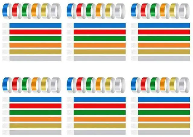 Main image of 3600 PCS Neon Colored Wristbands For Events, Synthetic Paper Waterproof Lightweight Activity Identification Wristbands