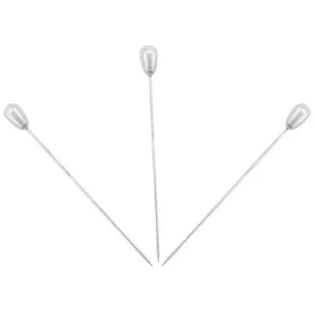 Alt view image 2 of 3 - 3200Pcs Long Teardrop Pearl Pins Straight Corsage Pins Sewing Pins Boutonniere Pins For Sewing Craft Wedding Decorations