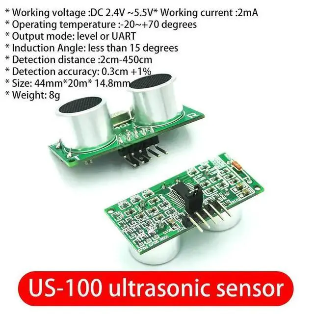Alt view image 5 of 6 - DC 2.4V~5.5V US-100 Ultrasonic Sensor/Ultrasonic Ranging Module with Temperature