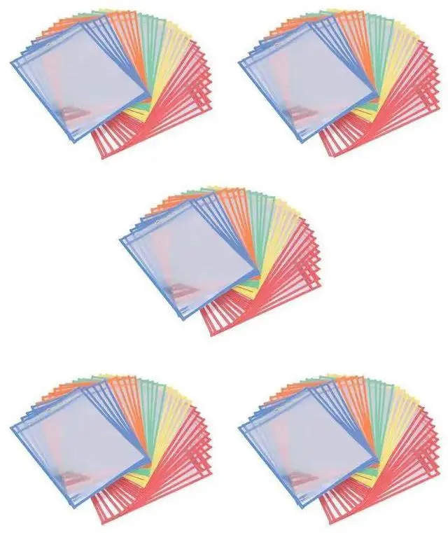 Main image of 150 Multicolored Dry Erase Pockets,Oversize 10 X 13 Pockets, For Classroom Organization,Reusable Dry Erase Pockets