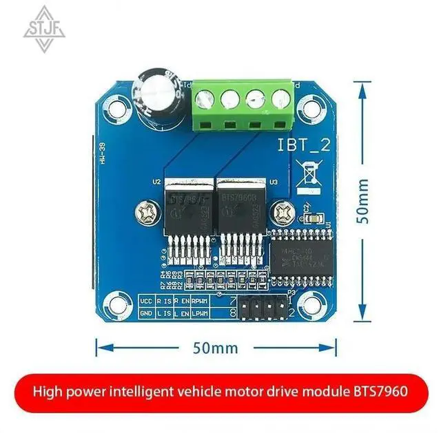 Alt view image 2 of 3 - Double BTS7960 43A H-bridge High-power Motor Driver module/ diy car Current diagnostic