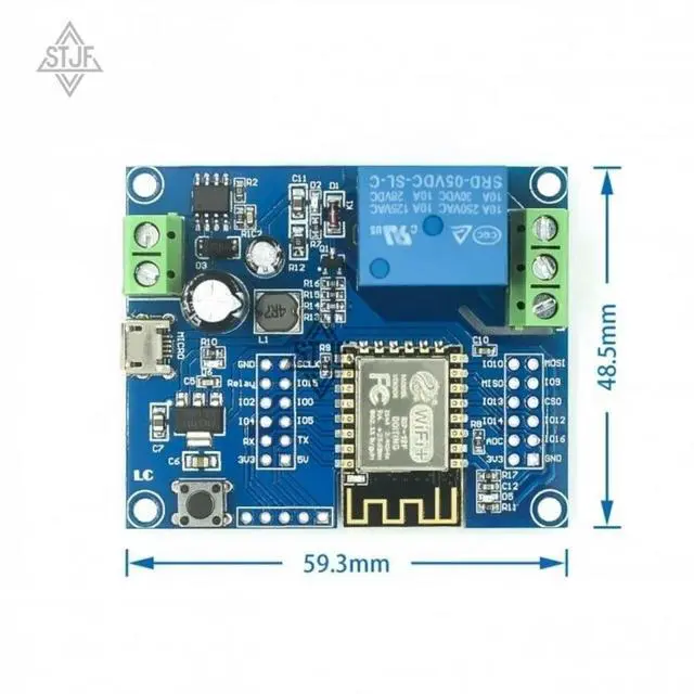 Alt view image 2 of 3 - DC 5-80V Power Supply ESP8266 Single-Channel Relay Module ESP-12F Development Board
