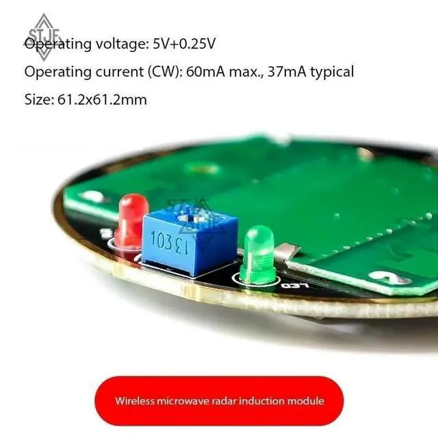 Alt view image 5 of 6 - LIVE HB100 X 10.525GHz Microwave Sensor 2-16M Doppler Radar Human Body Induction Switch Module For ardunio