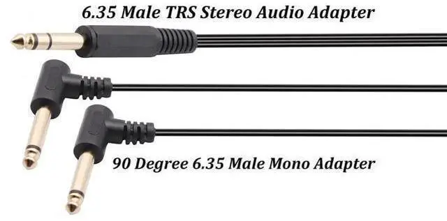 Alt view image 3 of 7 - 6.35mm to 2 * 6.35 Audio Y Splitter Cable,Gold Plated 90 Degree 1/4 Inch 6.35mm Male TRS Stereo to 2(Dual) 6.35mm 1/4 Inch Male TS Mono Right Angle Y Splitter Audio Cable(30CM/12Inch)