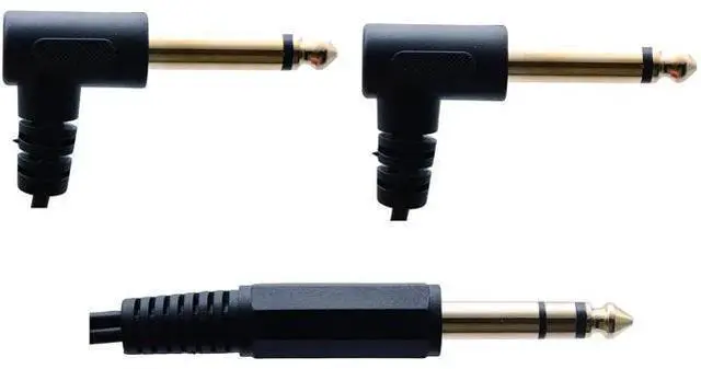Alt view image 4 of 7 - 6.35mm to 2 * 6.35 Audio Y Splitter Cable,Gold Plated 90 Degree 1/4 Inch 6.35mm Male TRS Stereo to 2(Dual) 6.35mm 1/4 Inch Male TS Mono Right Angle Y Splitter Audio Cable(30CM/12Inch)