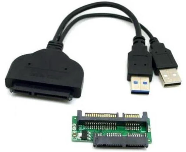 Main image of 1set USB 3.0 to SATA 22Pin & SATA to Micro SATA Adapter for 1.8" 2.5" Hard Disk Driver With Extral USB Power Cable