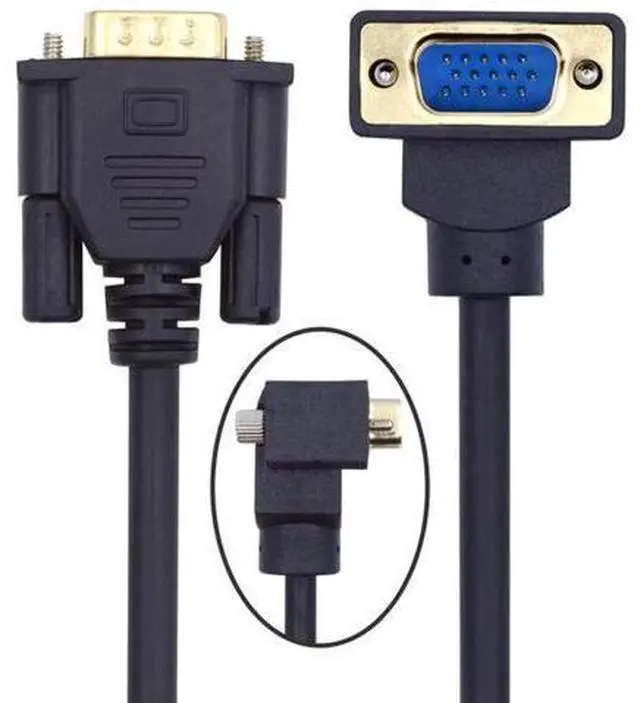 Main image of 90 Degree VGA RGB Cable Down Angled Male to Straight Male Extension Cord 3COAX+6C for Computer Monitor Projector 1m/3.3ft