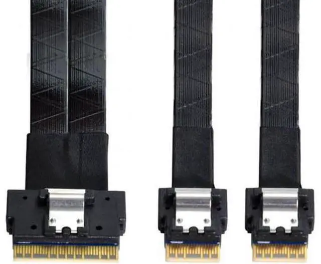 Main image of PCI-E Ultraport Slimline SAS Slim 4.0 SFF-8654 8i 74pin to Dual SFF-8654 4i 38Pin Cable 40cm PCI-Express