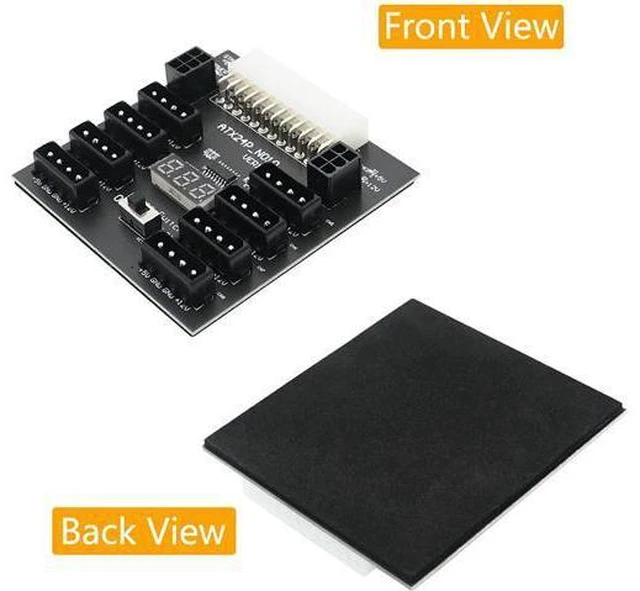 Alt view image 4 of 7 - Kingjinglo Mining Power Supply 800W ATX 24Pin Power Supply Breakout Board to 8Port 4Pin for Chia Mining 2Port 6Pin Power Video Card Server Adapter