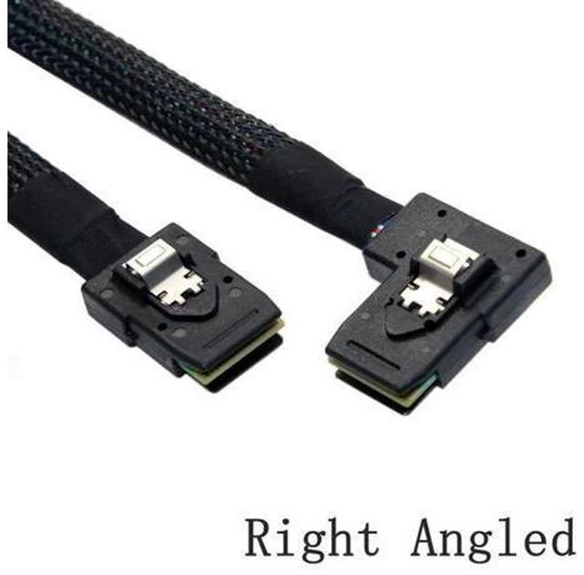 Alt view image 2 of 7 - 90 degree Right Left angle L type SATA cable Mini SAS Cable Mini SAS 36P to 36 Pin SFF-8087 to SFF8087 HD Data Cable 0.8M