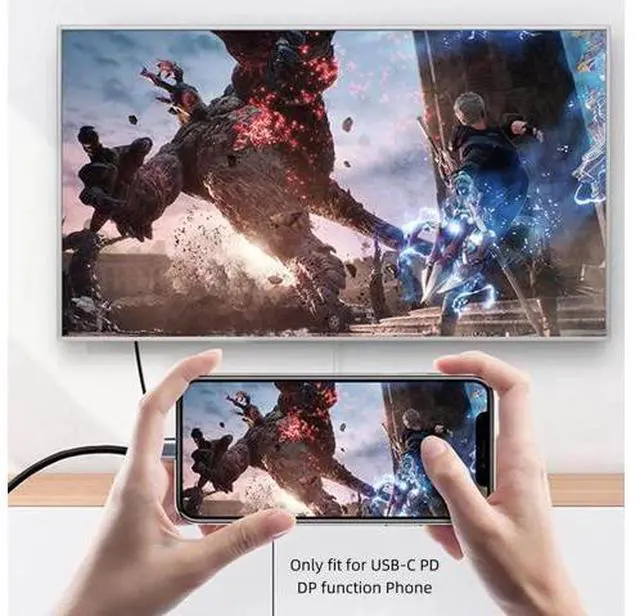 Alt view image 3 of 7 - USB-C Type C Female Source to HDMI Sink HDTV Adapter 8K@60hz 4K@120hz for Tablet & Phone & Laptop